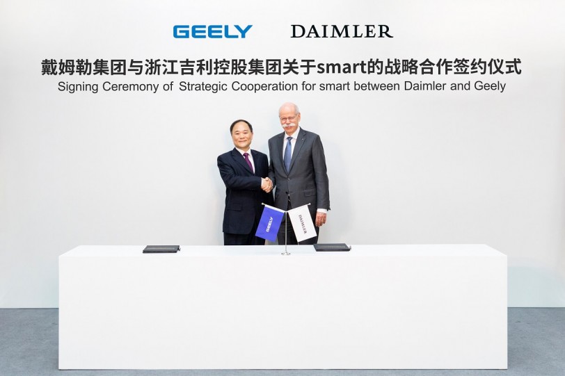 Daimler集團正式與中國吉利汽車合作成立50-50合資企業 共同經營Smart品牌