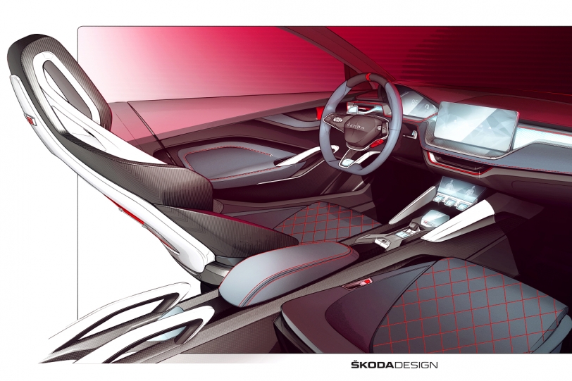 Skoda Vision RS Concept內裝照釋出，實車將於10月巴黎車展揭曉