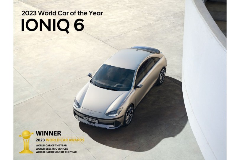 品牌連續兩年獲得，HYUNDAI IONIQ 6 橫掃2023世界風雲車大獎