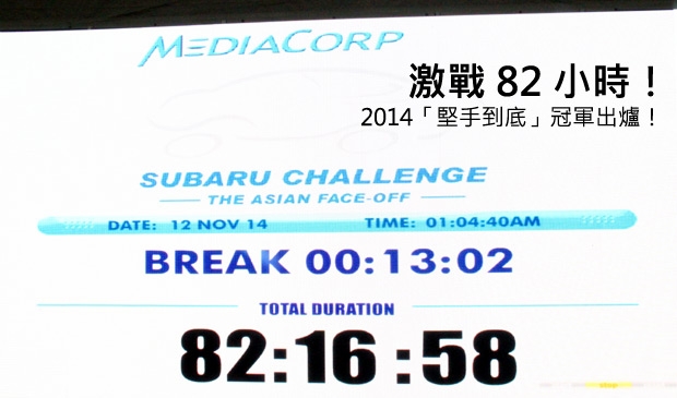 2014 Subaru「堅手到底」殊死戰，纏鬥突破82小時終告結束！