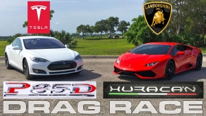 Tesla Model S P85D對決Lamborghini Huracan 610-4