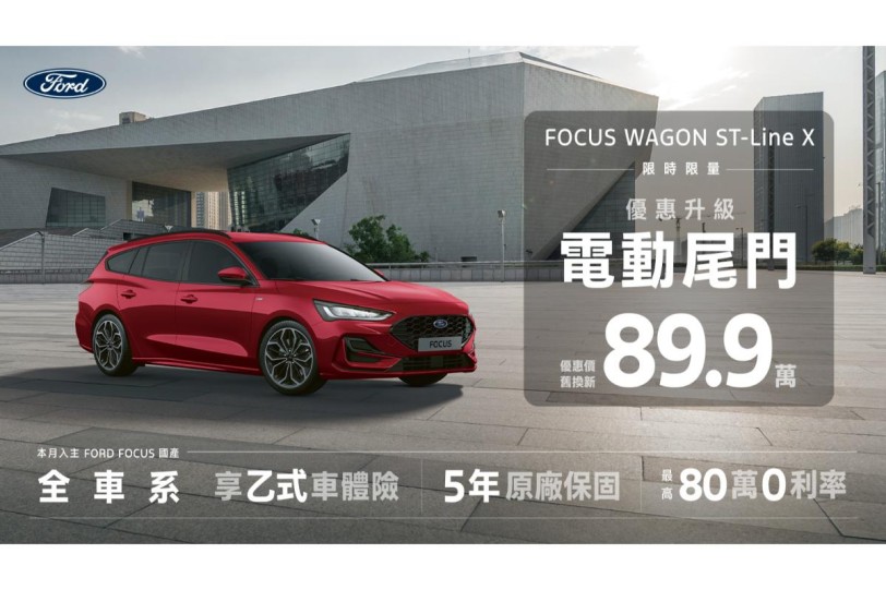 Ford Focus Wagon ST-Line X降價 5 萬限量升級便利電動尾門 94.5 萬、 Kuga 延續超香尊榮價 84.9萬起！