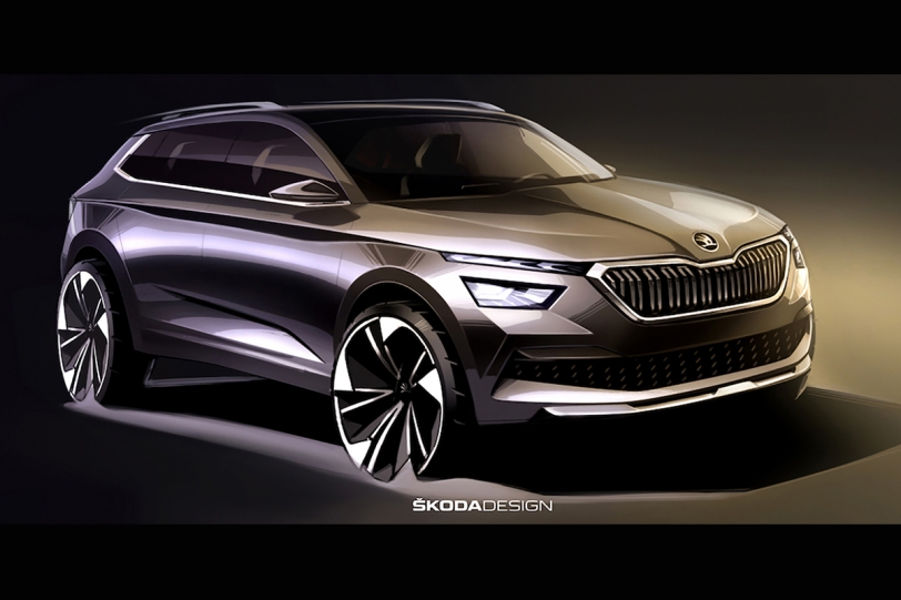 外觀造型與 VISION X 趨於一致，全新 Škoda KAMIQ 小型 SUV 設計草稿亮相