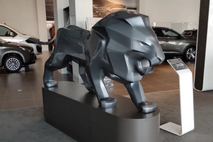 雄獅雕像歐洲空運來台！全台唯一PEUGEOT LION SCULPTURE彰化聖和汽車展出