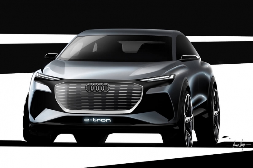 Audi第二款純電休旅Q4 e-tron concept設計草圖曝光